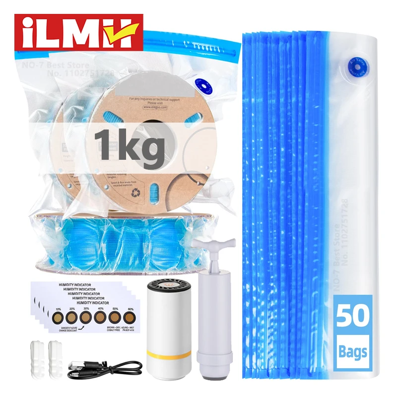 3D Printing Bambu Lab - ถุงสูญญากาศใยเครื่องพิมพ์ 3D พร้อมปั๊มลมไฟฟ้าแบบชาร์จ USB, การซีลสูญญากาศสําหรับการจัดเก็บเส้นใย PLA